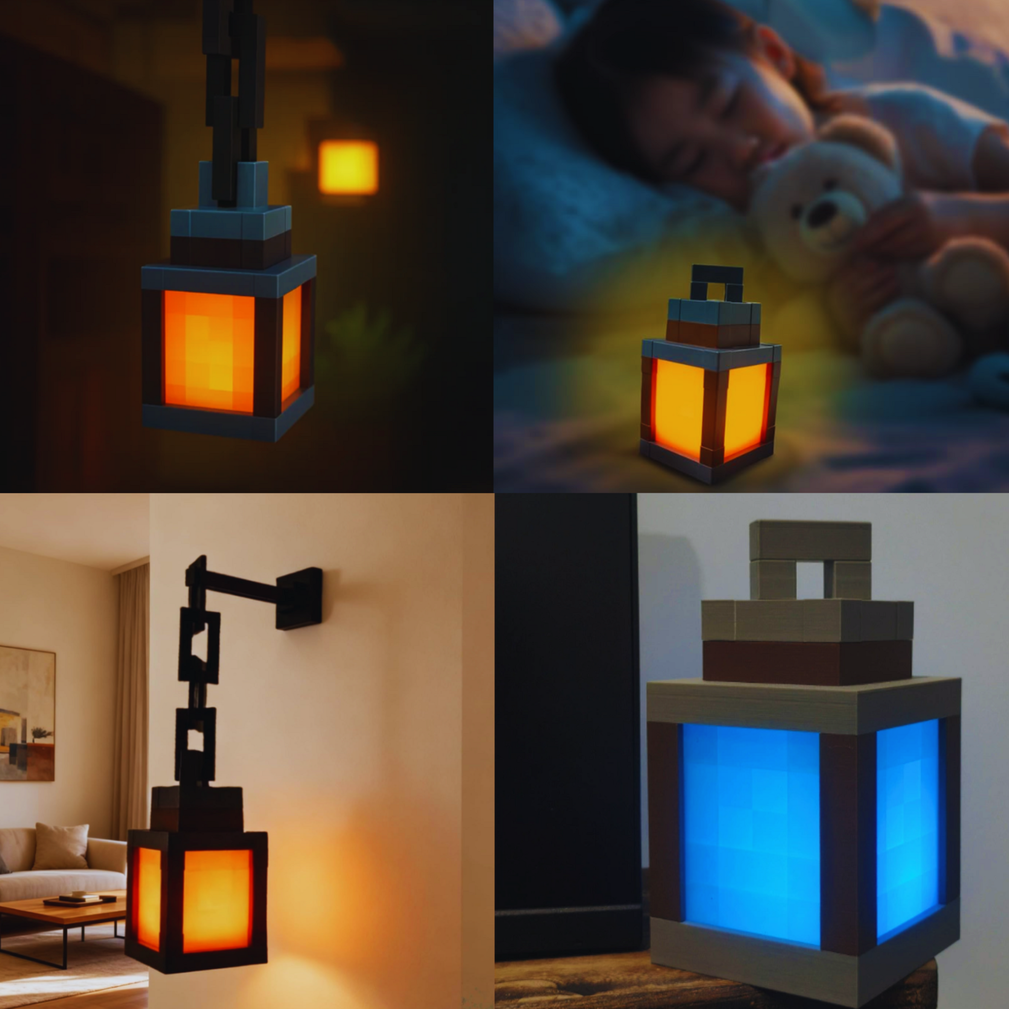 Lámpara Nocturna Estilo Pixel