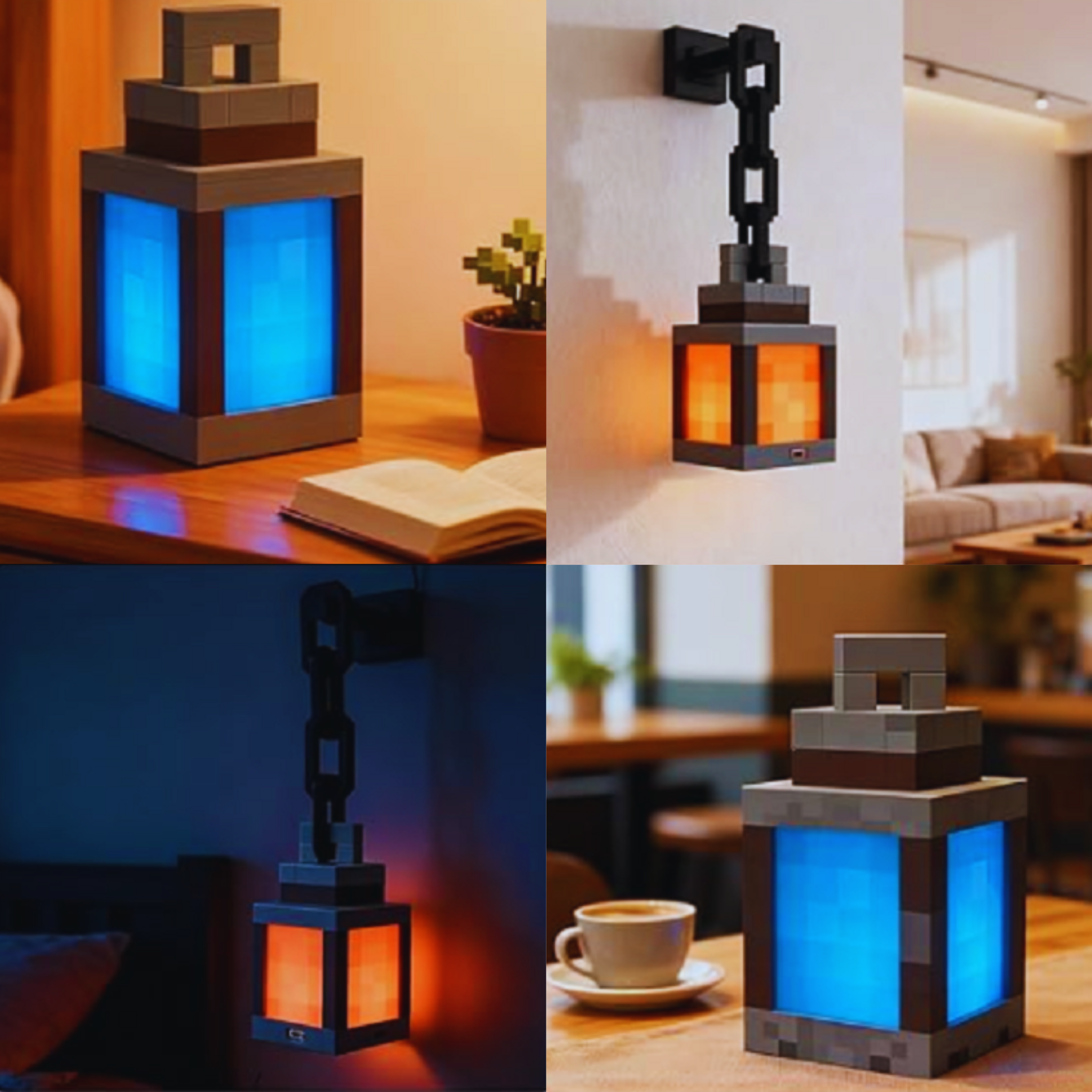 Lámpara Nocturna Estilo Pixel