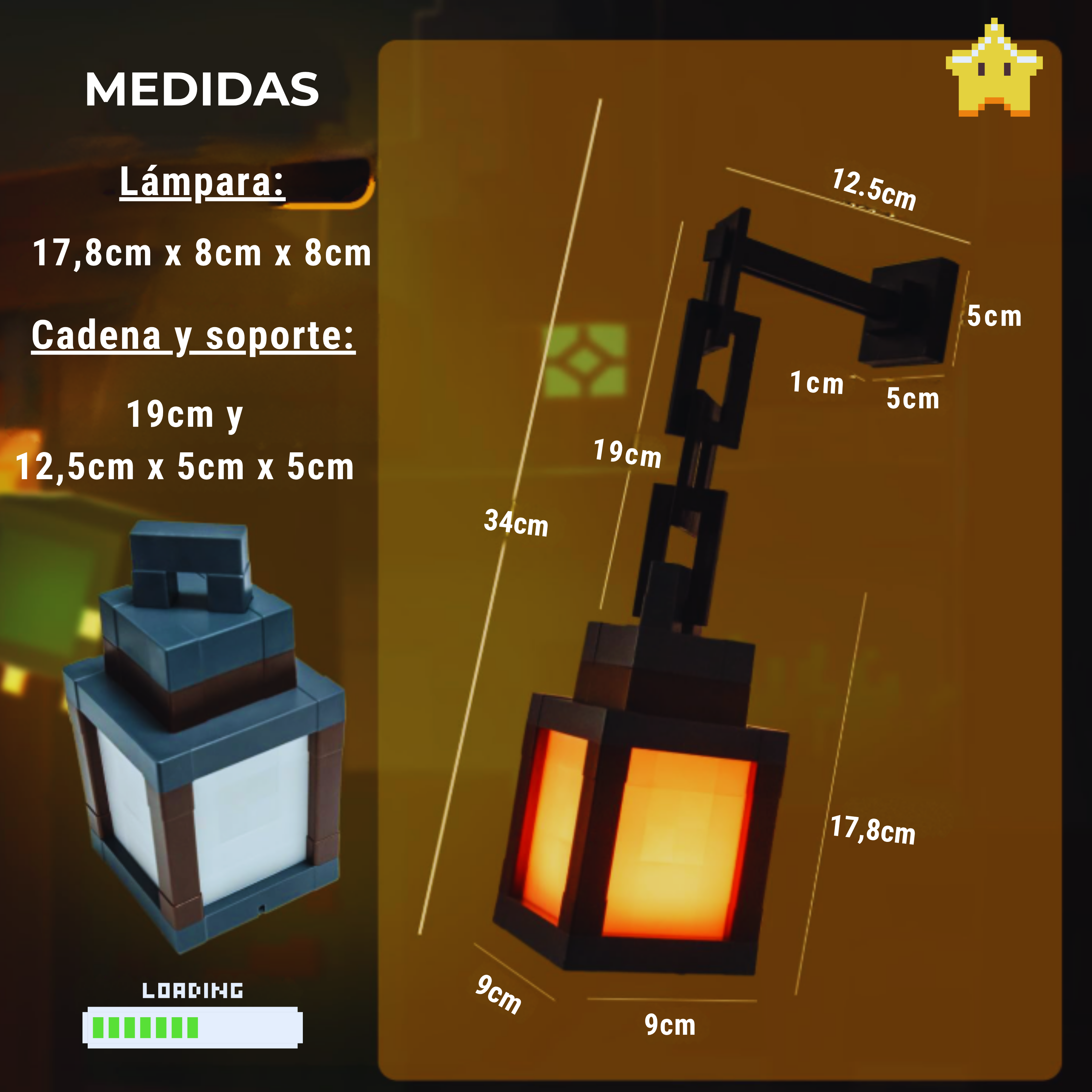 Lámpara Nocturna Estilo Pixel